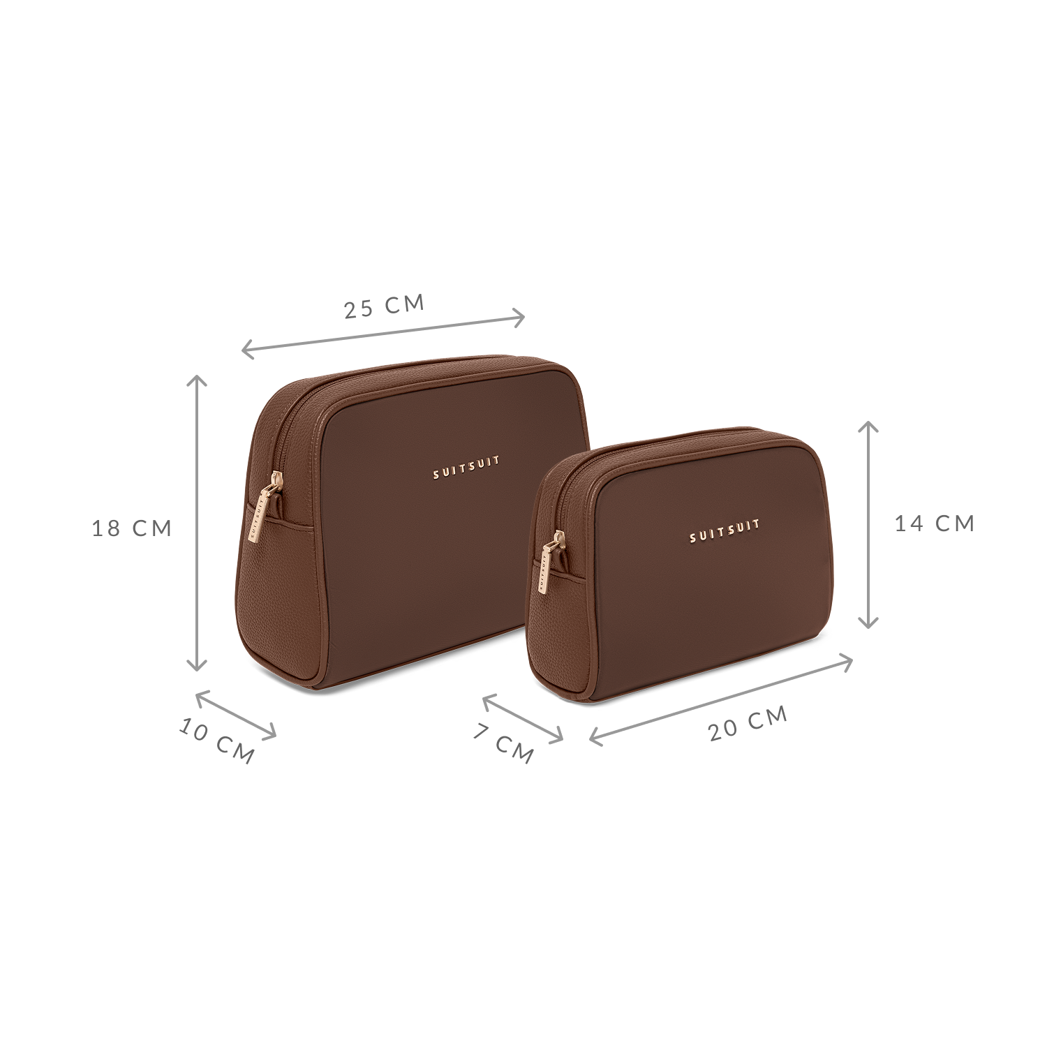 Serenity - Chocolate Brown - Toiletry Bag XL & Make-up Bag