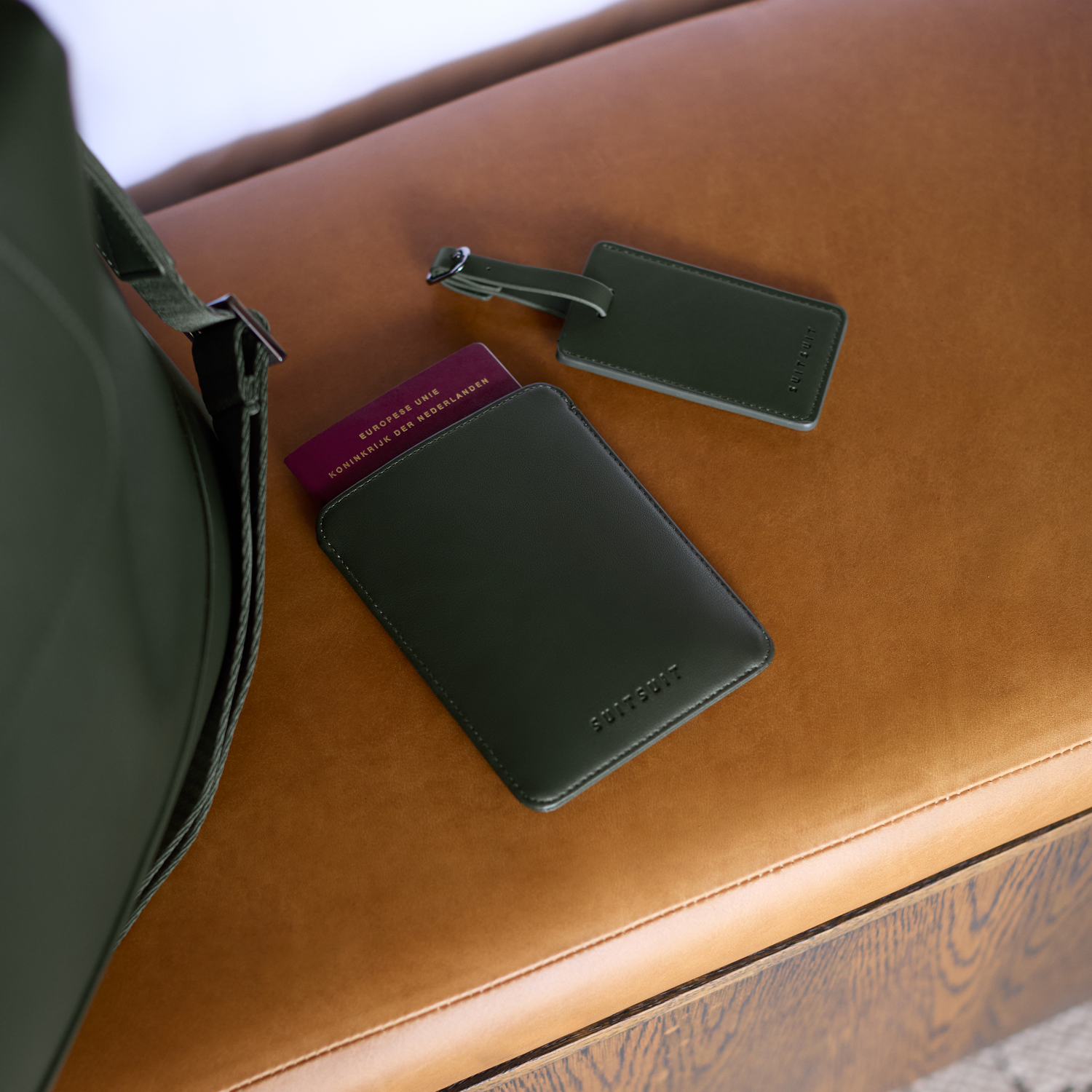 Mystique - Dark Olive - Passport Sleeve & Luggage Tag M