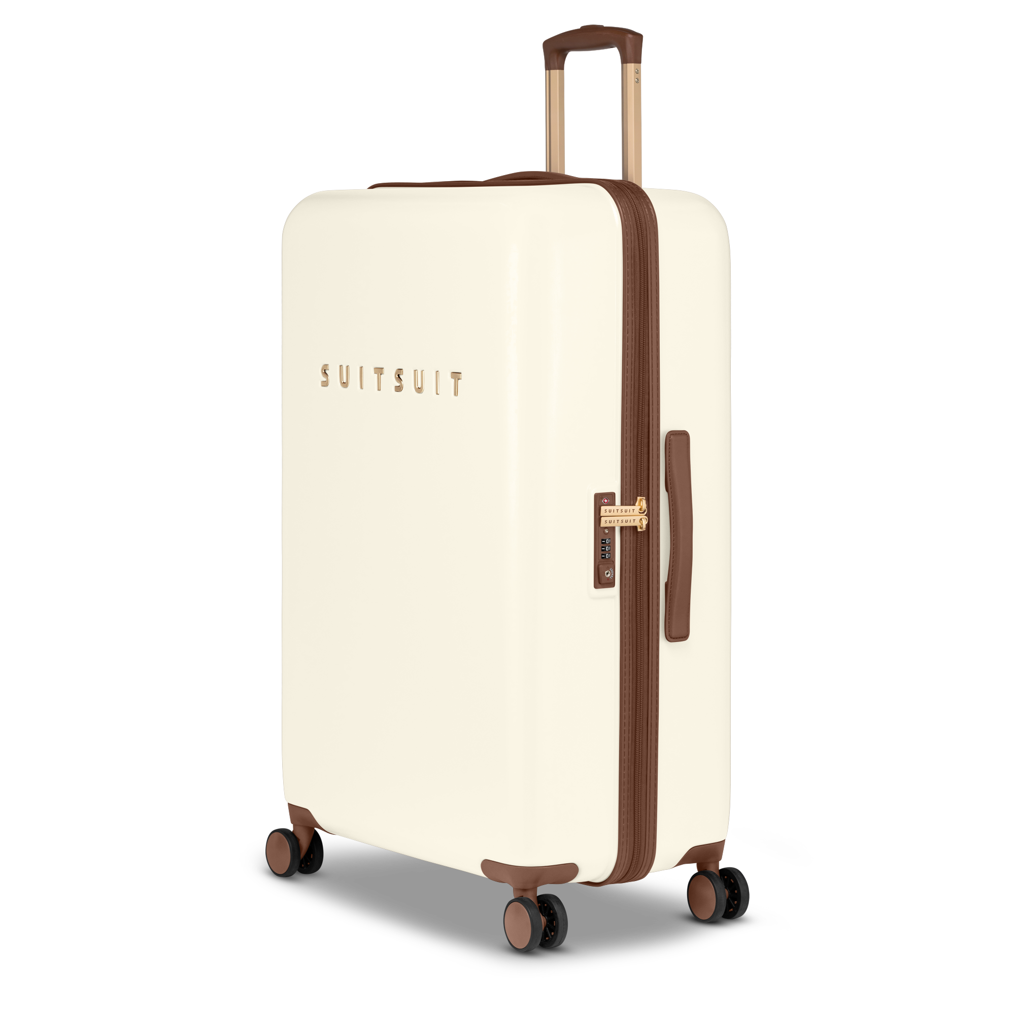 Fab Seventies Antique White Suitcase 28 inch SUITSUIT SUITSUIT
